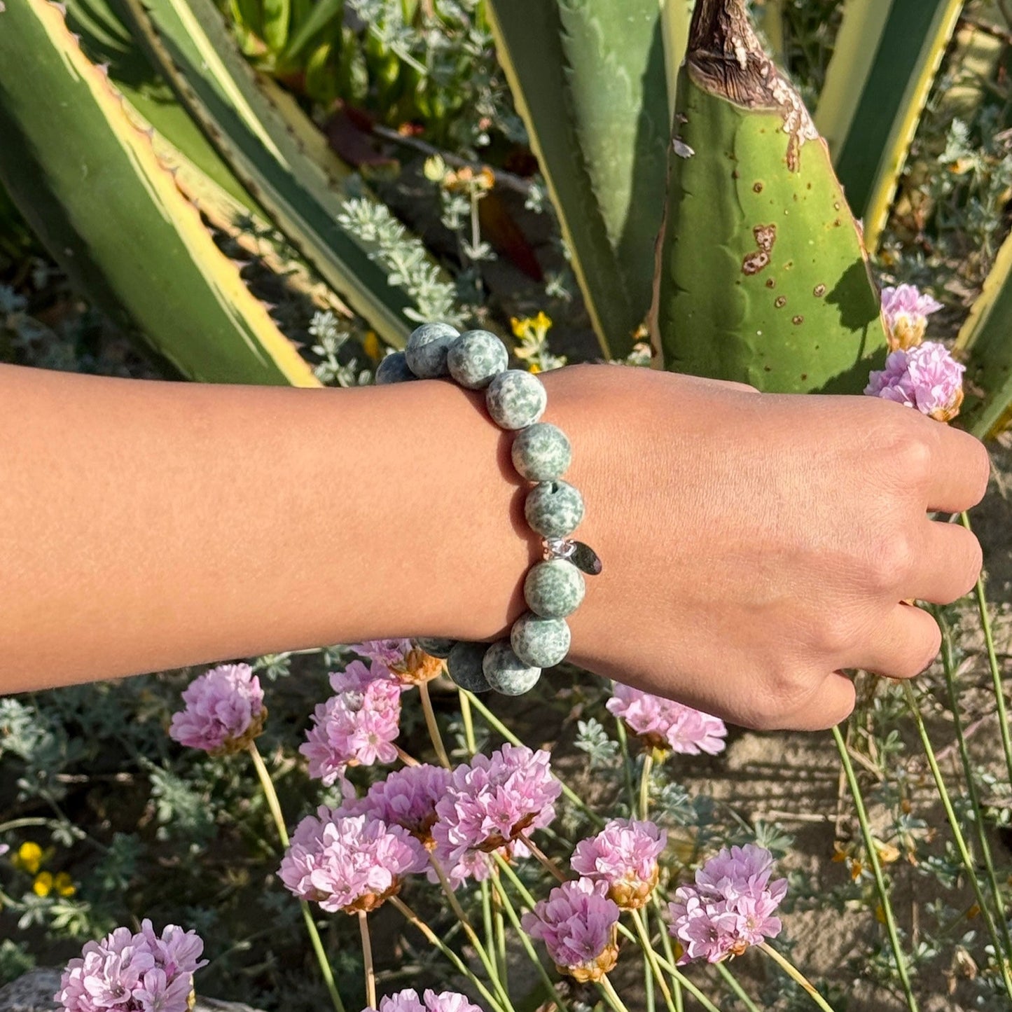 Green Dot Jasper Bracelet