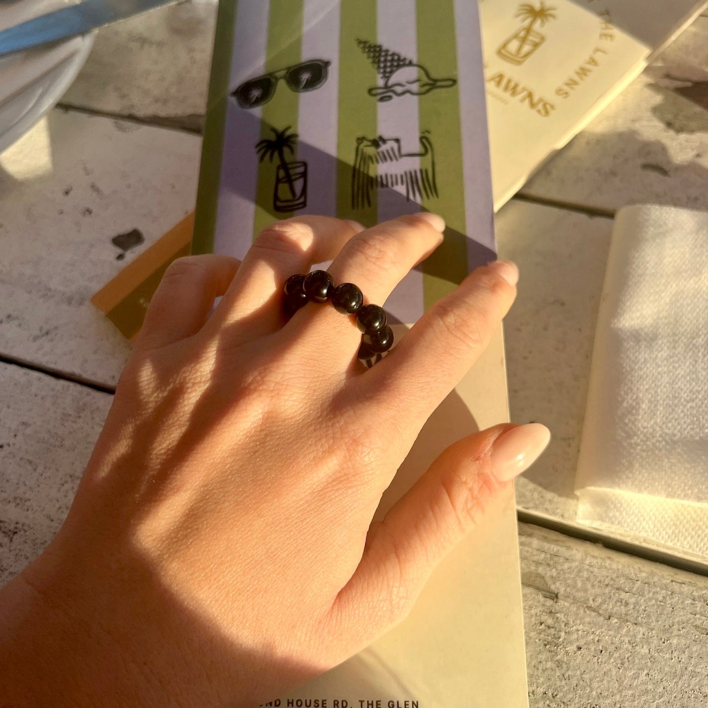 Black Agate Ring