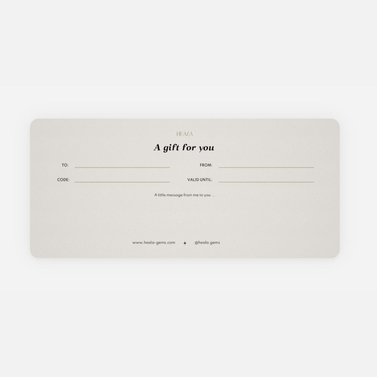 HEALA Gift Card