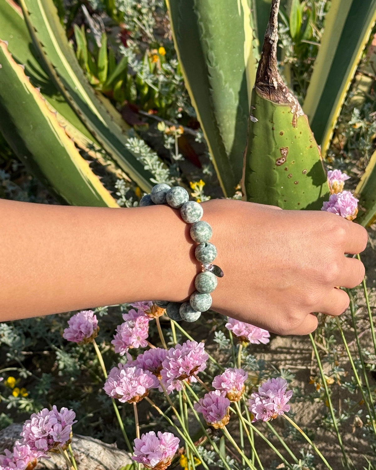 Green Dot Jasper Bracelet