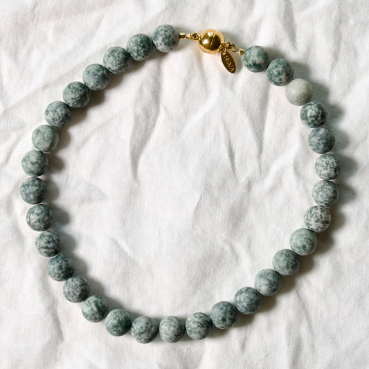 Green Dot Jasper Necklace