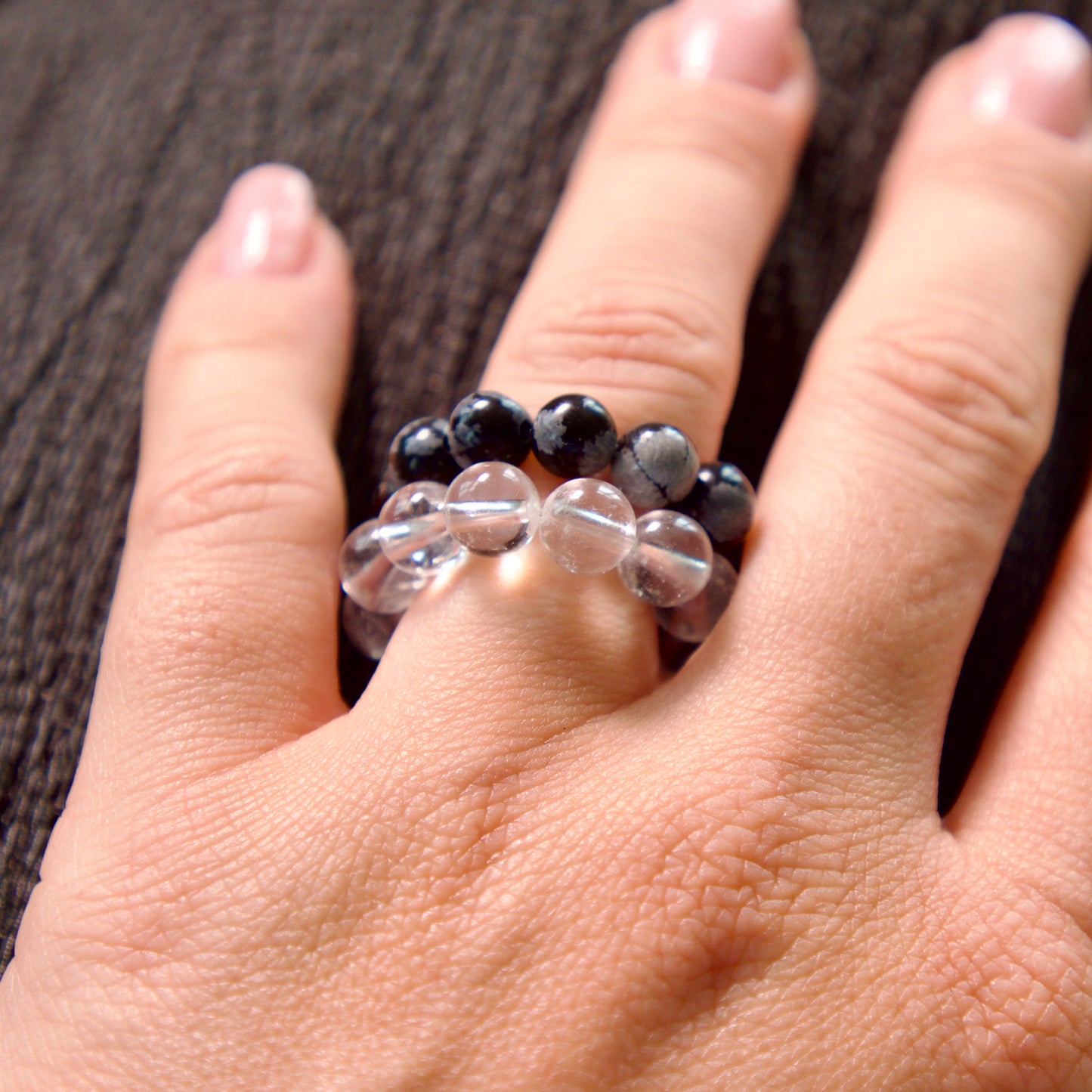 Snowflake Obsidian Ring